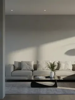 Modern smart home interior with automated features and contemporary design