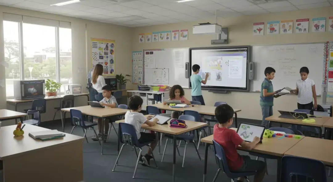 Modern US classroom with technology integration