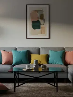Transformed living room with affordable home decor and cozy atmosphere