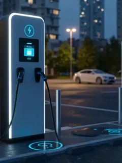 Next-generation EV charging station with wireless technology in urban parking area