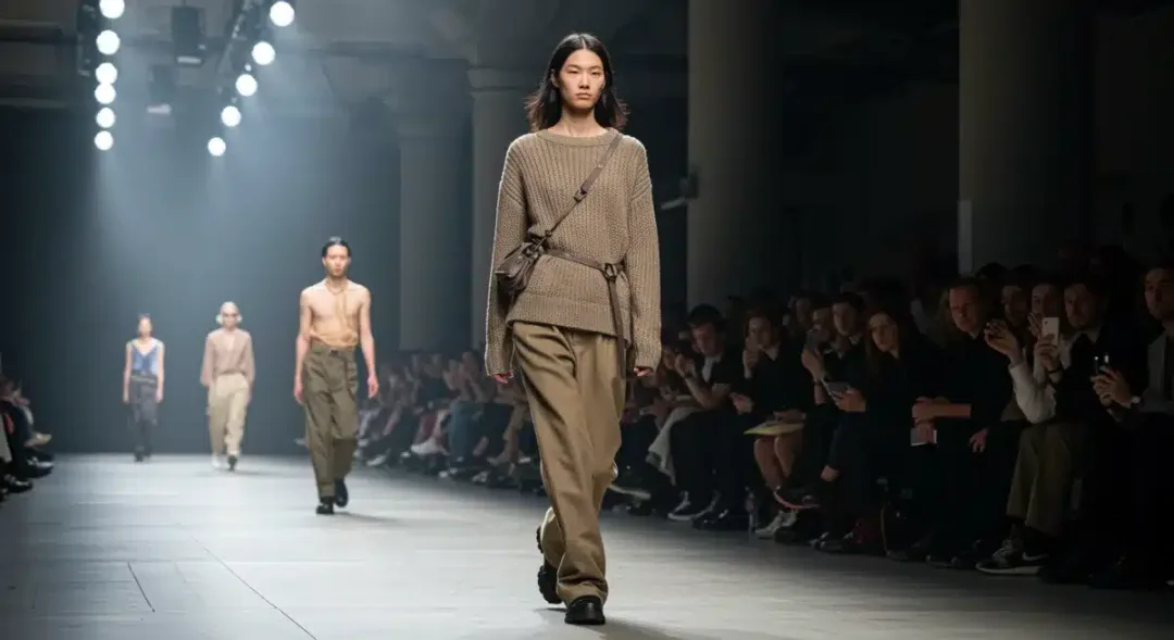 Model walking runway 2026 fashion week wearing stylish everyday fashion