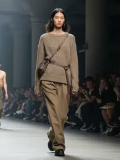 Model walking runway 2026 fashion week wearing stylish everyday fashion