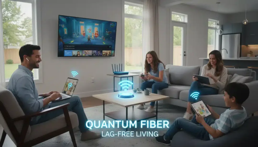 Family enjoying seamless high-speed Wi-Fi connectivity at home