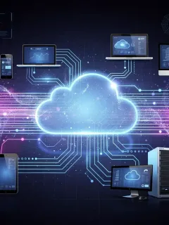 Cloud data storage network connecting devices