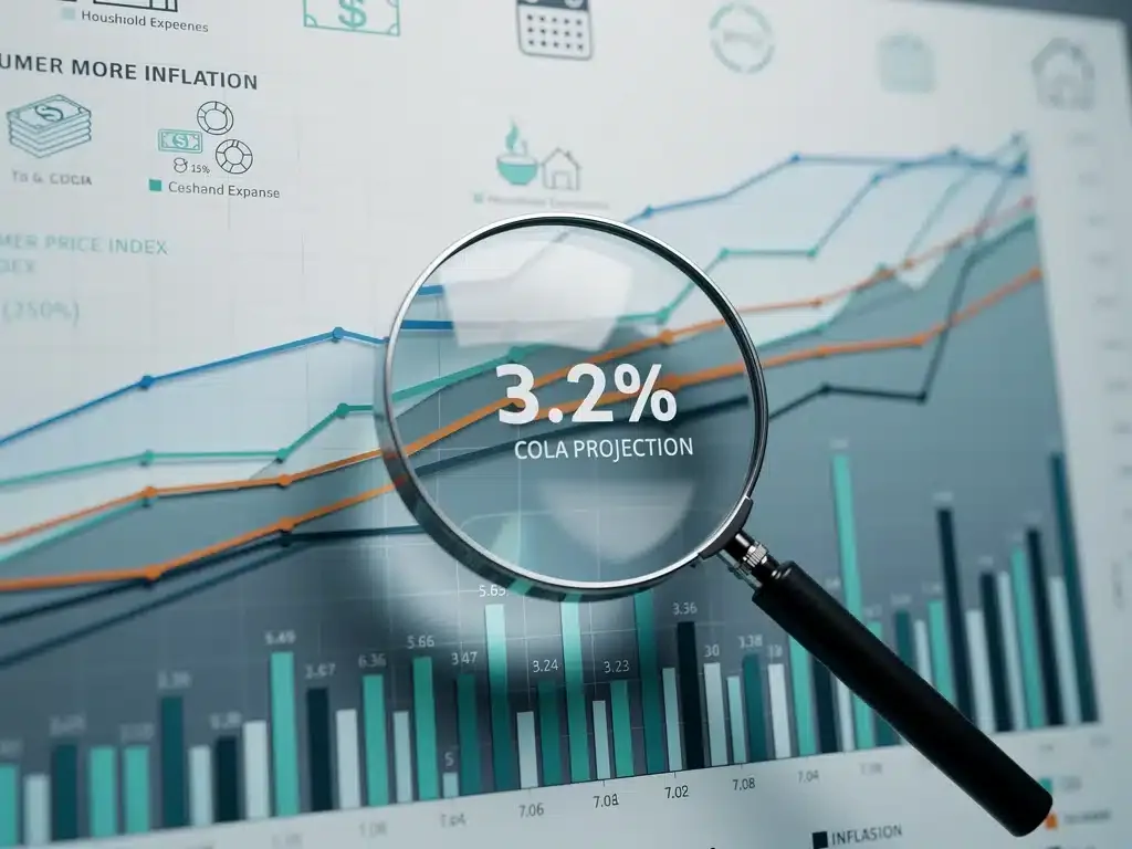 Inflation and CPI data charts influencing the 2026 COLA calculation