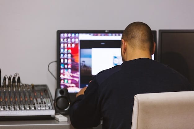 The director in a darkened editing suite, surrounded by monitors displaying complex editing timelines and visual effects interfaces, intensely working on post-production aspects of the drama.