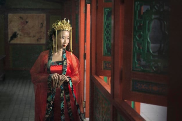 A beautifully detailed image showcasing a variety of traditional Chinese costumes from different historical drama periods, including vibrant Hanfu robes, elegant Qipao dresses, and noble court attire.