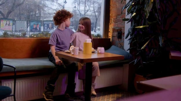 A charming scene from a modern romance drama, featuring a couple sharing a lighthearted moment in a bustling city cafe. The focus is on their genuine connection and the contemporary urban setting.