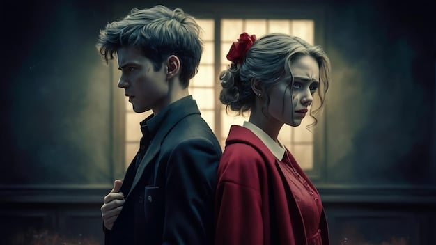 A side-by-side comparison illustrating character portrayals in the novel versus the drama adaptation. On one side, a description of a character from the novel, and on the other, an actor embodying the same character in the drama adaptation.
