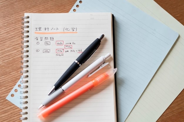 A close-up shot of a notebook and pen with Japanese vocabulary words and their English translations clearly written on the page. The background should be a cozy study environment with a cup of tea and a Japanese drama playing softly on a laptop screen.