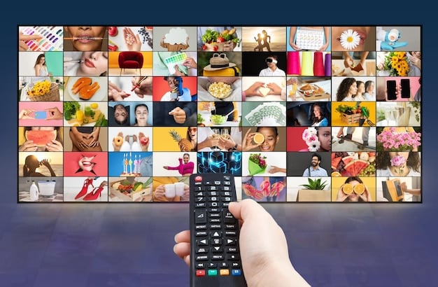 Screenshot of a popular streaming service's home screen, showcasing a variety of TV shows and movies. Icons and titles are clear and easily recognizable.