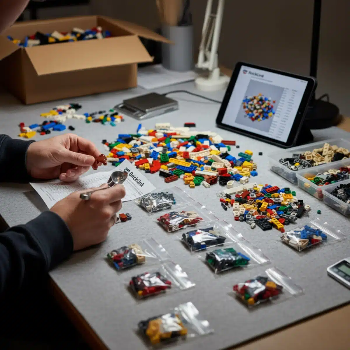 Sorting LEGO bricks from a BrickLink order for a custom build