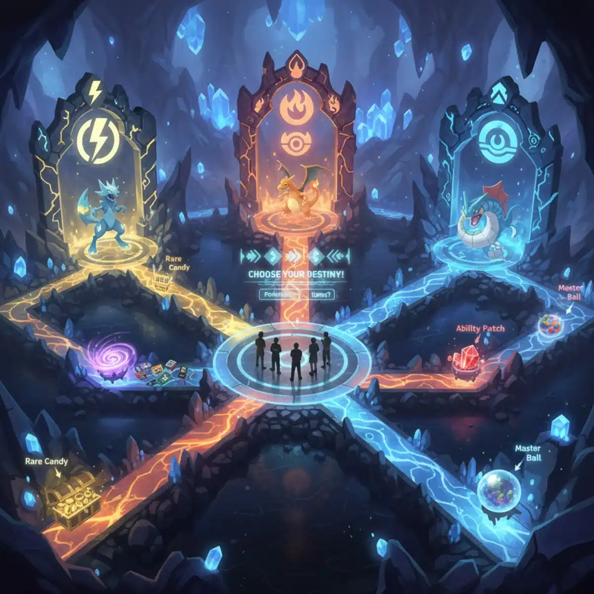 Branching paths and route selection in a Pokémon Dynamax Adventure