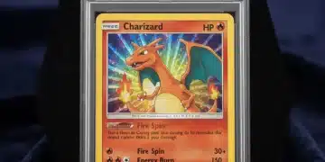 Pokémon TCG: Maximize Resale Value Through Card Grading Pristine graded holographic Charizard Pokémon card in a protective slab, showcasing its high value and perfect condition.