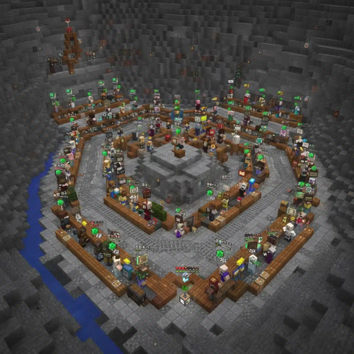 Optimized Minecraft villager trading hall for XP and rare items