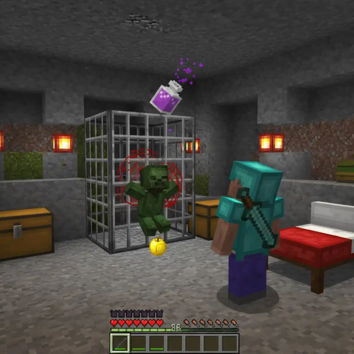 Minecraft zombie villager conversion setup for trade discounts