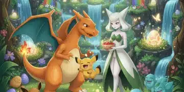 Pokémon breeding in Sword and Shield nursery with two happy Pokémon and eggs