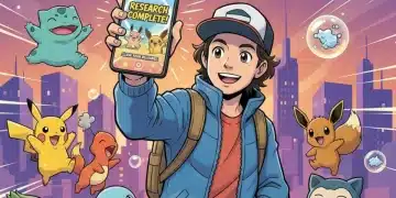 Unlock Exclusive Rewards: 2025 Pokémon GO Research Tasks Guide Pokémon GO trainer celebrating completed 2025 research tasks with various Pokémon and rewards.