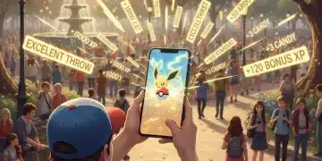Pokémon GO player actively catching a Pokémon to earn daily XP