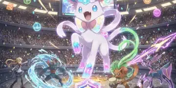 Pokémon Scarlet and Violet: Top Tera Raid Strategies 2025 Trainers and Pokémon battling a glowing Tera Pokémon in a stadium