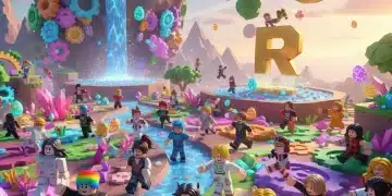 Roblox avatars actively participating in a colorful and exciting 2025 Egg Hunt event.