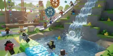 Roblox characters interacting realistically with dynamic environments, demonstrating the new physics engine.