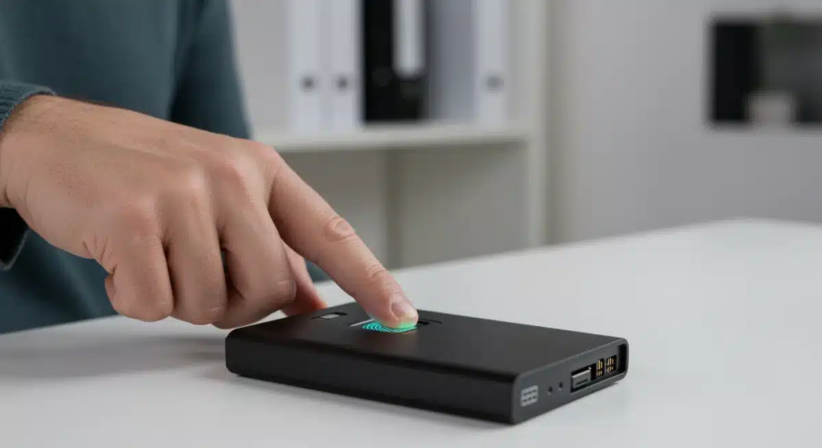 Biometric security on encrypted hard drive